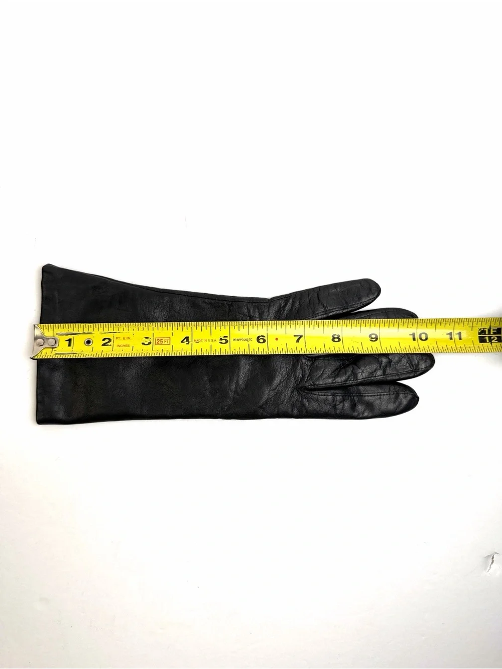 ARIS Black Leather Gloves Cashmere Lining size M Vintage